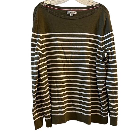 Tommy Hilfiger Women's XXL Striped Boatneck Pullover Sweater Multicolor - Picture 1 of 12